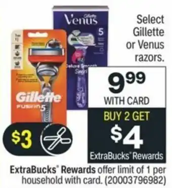 CVS Gillete Or Venus Razors offer