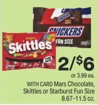 CVS Mars Chocolate,Slittles Or Starburst Fun Size 8.67-11.5 oz offer