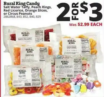 Rural King Rural King Candy Salt Water Taffy, Peach Rings, Red Licorice, Orange Slices Or Circus Peanuts offer