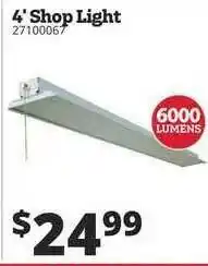 Rural King 4' Shop Light offer