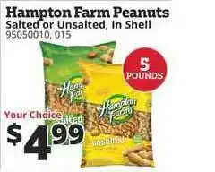 Rural King Hampton Farm Peanuts Salted Or Unsalted, In Shell offer