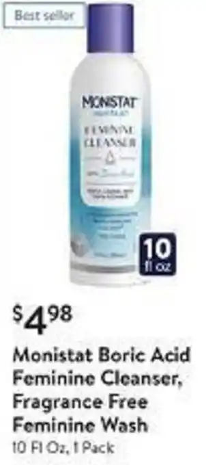 Walmart Monistat Boric Acid Feminine Cleanser, Fragrance Free Feminine Wash offer