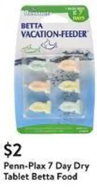 Walmart Penn-Plax 7 Day Dry Tablet Betta Food offer