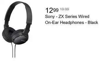Best Buy Sony - ZX Series Wired On-Ear Headphones - Black offer