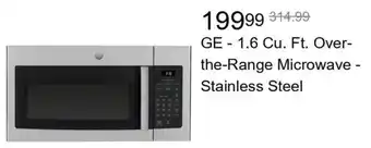 Best Buy GE 1.6 Cu. Ft. Over-the-Range Microwave - Stainless Steel offer