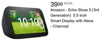 Best Buy Amazon - Echo Show 5 (3rd Generation) 5.5 inch Smart Display with Alexa - Charcoal offer