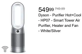 Best Buy Dyson - Purifier Hot+Cool - HP07 - Smart Tower Air Purifier, Heater and Fan - White/Silver offer