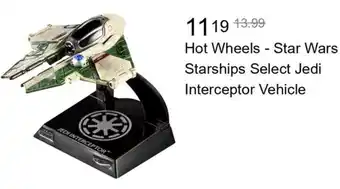 Best Buy Hot Wheels - Star Wars Starships Select Jedi Interceptor Vehicle offer