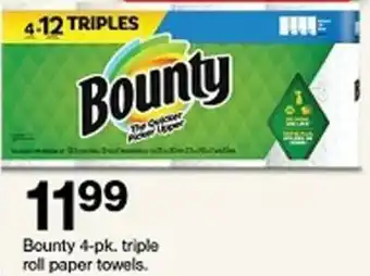Target Bounty 4-pk. triple roll paper towels offer