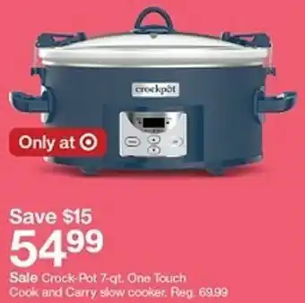 Target Crock-Pot 7-qt. One Touch Cook and Carry slow cooker offer