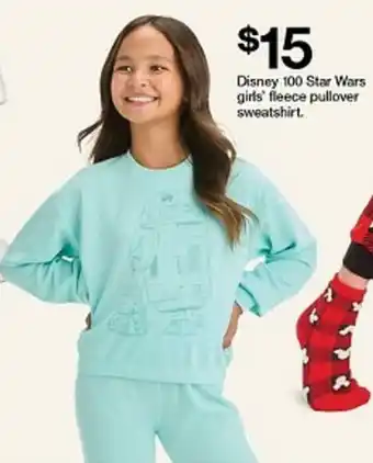 Target Disney 100 Star Wars girls' fleece pullover sweatshirt offer
