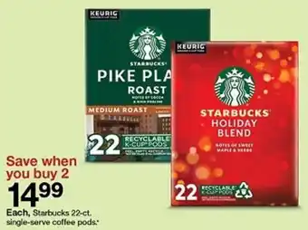 Target Starbucks 22-ct. single-serve coffee pods offer