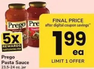 ACME Prego Pasta Sauce offer