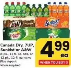 ACME Canada Dry, 7UP, Sunkist or A&W offer
