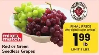 ACME Red or Green Seedless Grapes offer