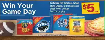 ACME Party Size Ritz Crackers, Wheat Thins Snacks, Oreo Cookies Or Chips Ahoy! Cookies offer
