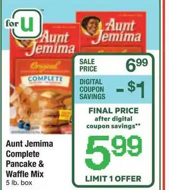ACME Aunt Jemima Complete Pancake & Waffle Mix offer