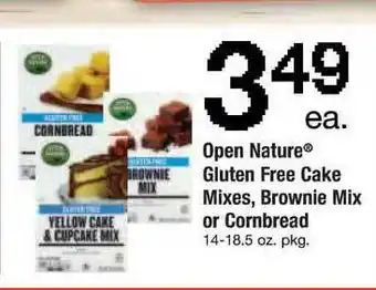 ACME Open Nature Gluten Free Cake Mixes, Brownie Mix Or Cornbread offer