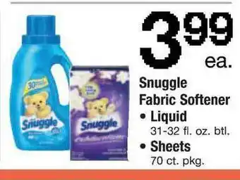 ACME Snuggle Fabric Softener Liquid, Sheets offer