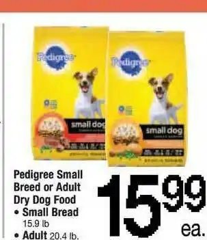 ACME Pedigree Small Breed Or Adult Dry Dog Food Small Bread, Adult offer