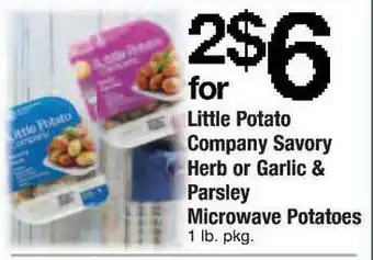 ACME Little Potato Company Savory Herb Or Garlic & Parsley Microwave Potatoes offer