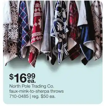 JC Penney North pole trading co. faux-mink-to-sherpa throws offer