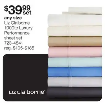 JC Penney Liz claiborne 1000tc luxury performance sheet set offer