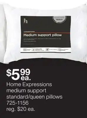 JC Penney Home expressions medium support standard/queen pillows offer