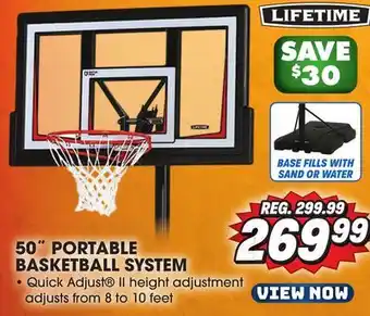 Big 5 Lifetime 50 portable basketball hoop offer