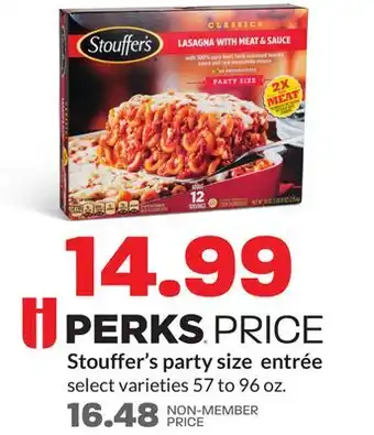 Hy-Vee Stouffer's party size entrée offer