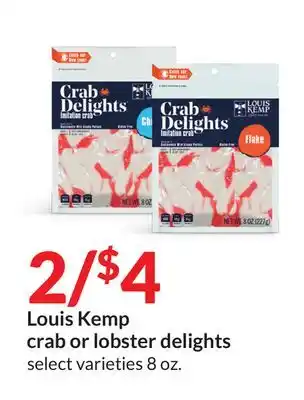 Hy-Vee Louis kemp crab or lobster delights offer