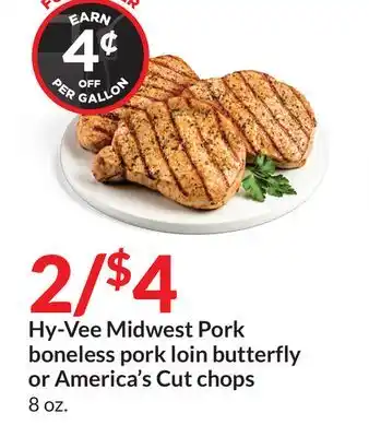 Hy-Vee Hy-vee midwest pork boneless pork loin butterfly or america's cut chops offer