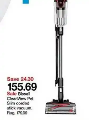Target Bissell Cleanview Pet Slim Corded Stick Vacuum offer