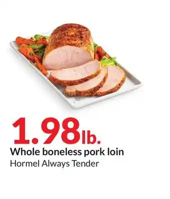 Hy-Vee Whole boneless pork loin offer