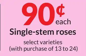 Hy-Vee Single-stem roses offer