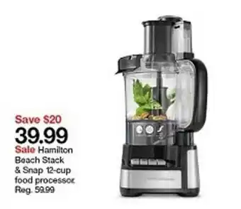 Target Hamilton Beach Stack & Snap 12-cup Food Processor offer