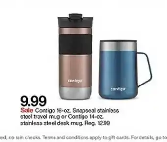 Target Contigo 16-oz. Snapseal Stainless Steel Travel Mug Or Contigo 14-oz. offer