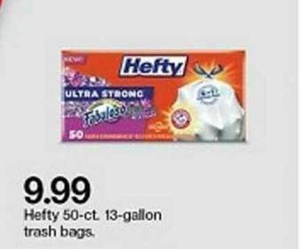 Target Hefty 50-ct. 13-gallon Trash Bags offer