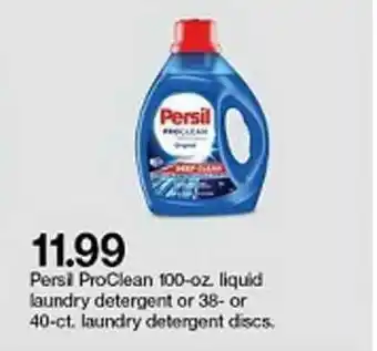 Target Persil Proclean 100-oz. Liquid Laundry Detergent Or 38- Or 40-ct. Laundry Detergent Discs offer