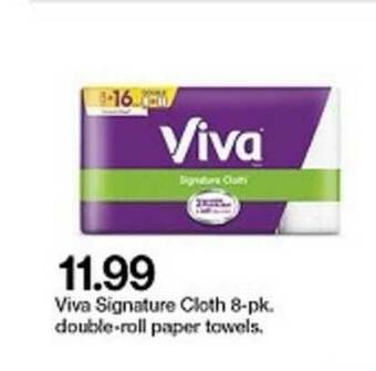 Target Viva Signature Cloth 8-pk. Double-roll Paper Towels offer
