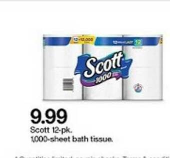 Target Scott 12-pk. 1000-sheet Bath Tissue offer