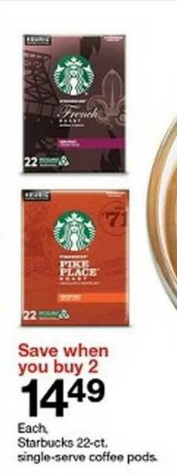 Target Starbucks 22-ct. Single-serve Coffee Pods offer