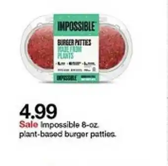 Target Impossible 8-oz. Plant-based Burger Patties offer