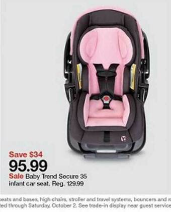 Target Baby Trend Secure 35 Infant Car Seat offer