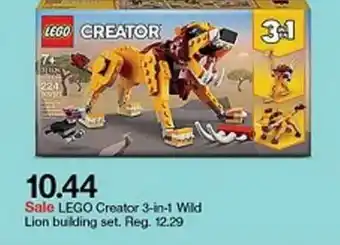 Target Lego Creator 3-in-1 Wild Lion Bulding offer