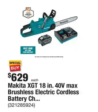 The Home Depot Makita xgt 18 in. 40v max brushless electric cordless battery chainsaw kit (5.0ah) offer