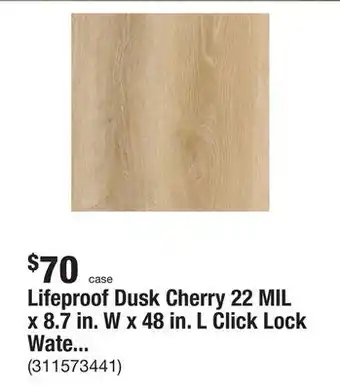 The Home Depot Lifeproof dusk cherry 22 mil x 8.7 in. w x 48 in. l click lock waterproof luxury vinyl plank flooring (20.1 sqft/case) offer