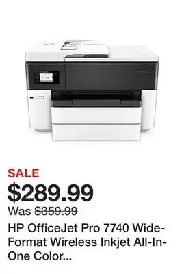Office Depot Hp officejet pro 7740 wide-format wireless inkjet all-in-one color printer offer
