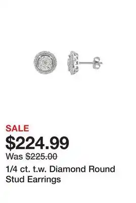 Belk 1/4 ct. t.w. diamond round stud earrings offer