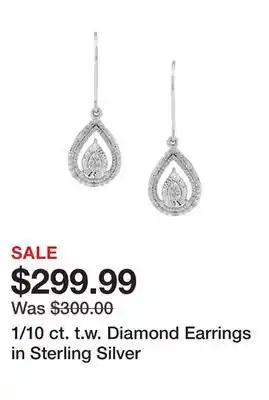 Belk 1/10 ct. t.w. diamond earrings in sterling silver offer